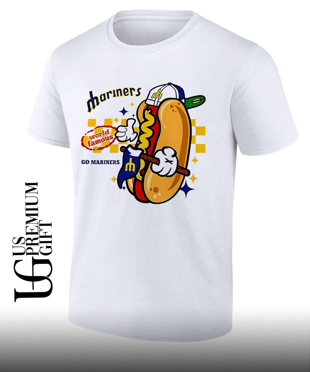 Mariners World Famous Hot Dog shirt Unisex T-shirt, Sweatshirt, Hoodie, Long Sleeve Tee - T-Shirt, Sweatshirt, Hoodie