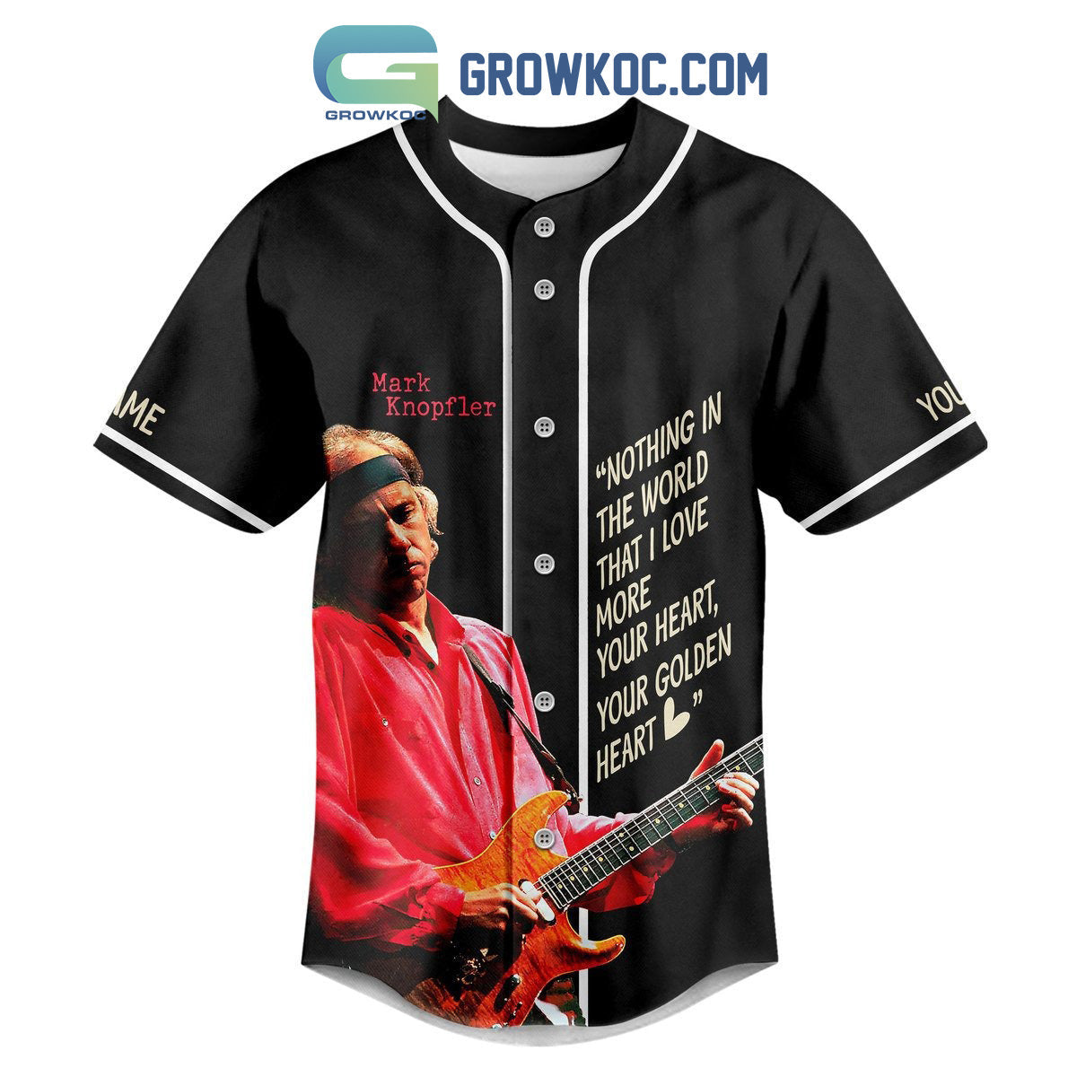 Mark Knopfler Rock And Roll Is My Passion Personalized Baseball Jersey baseball jersey product view 2