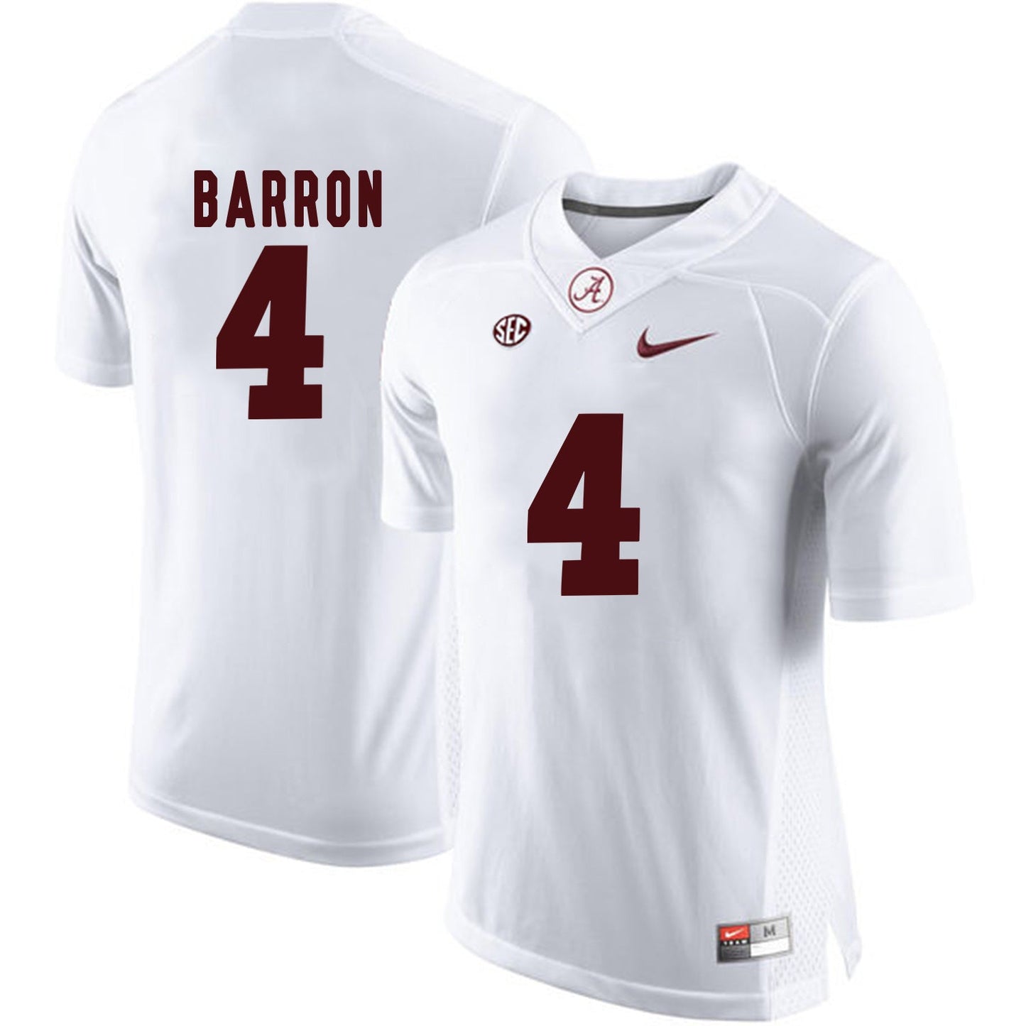 Mark Barron 4 White College Football Jersey football jersey product view 1
