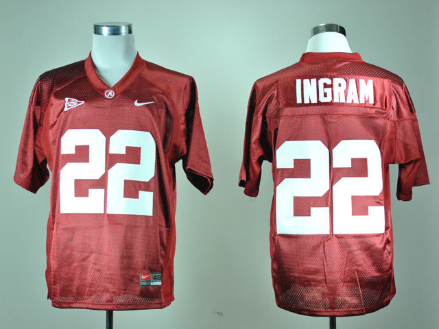 Mark Ingram 22 Burgundy College Football Jersey football jersey product view 1