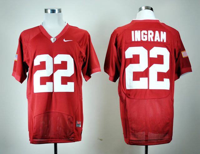 Mark Ingram 22 Burgundy Battle Edition College Football Jersey football jersey product view 1