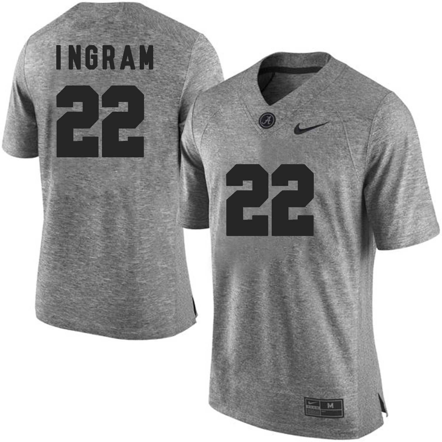 Mark Ingram 22 Gray College Football Jersey football jersey product view 1