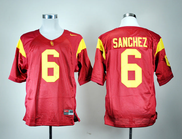 Mark Sanchez 6 Red College Football Jersey football jersey product view 1