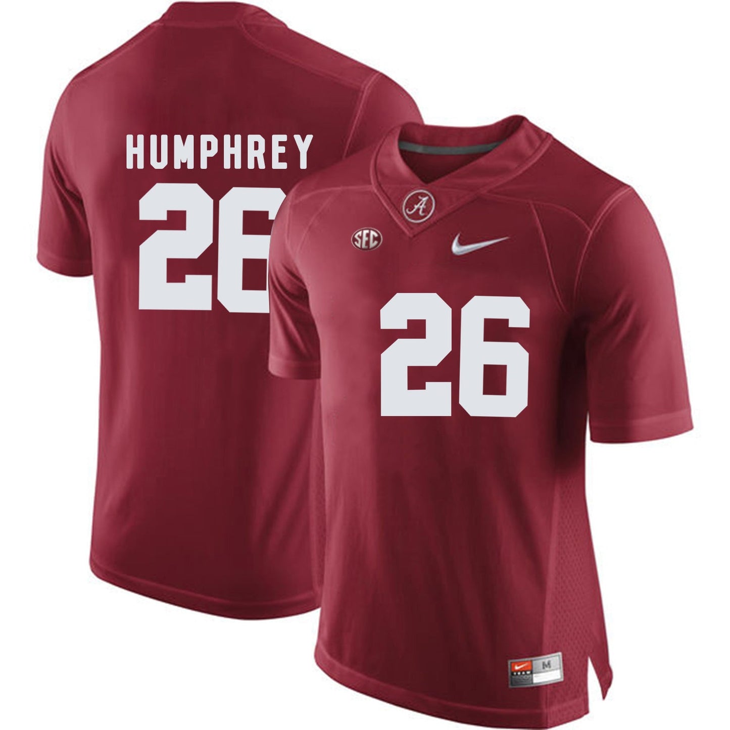 Marlon Humphrey 26 Crimson College Football Jersey football jersey product view 1