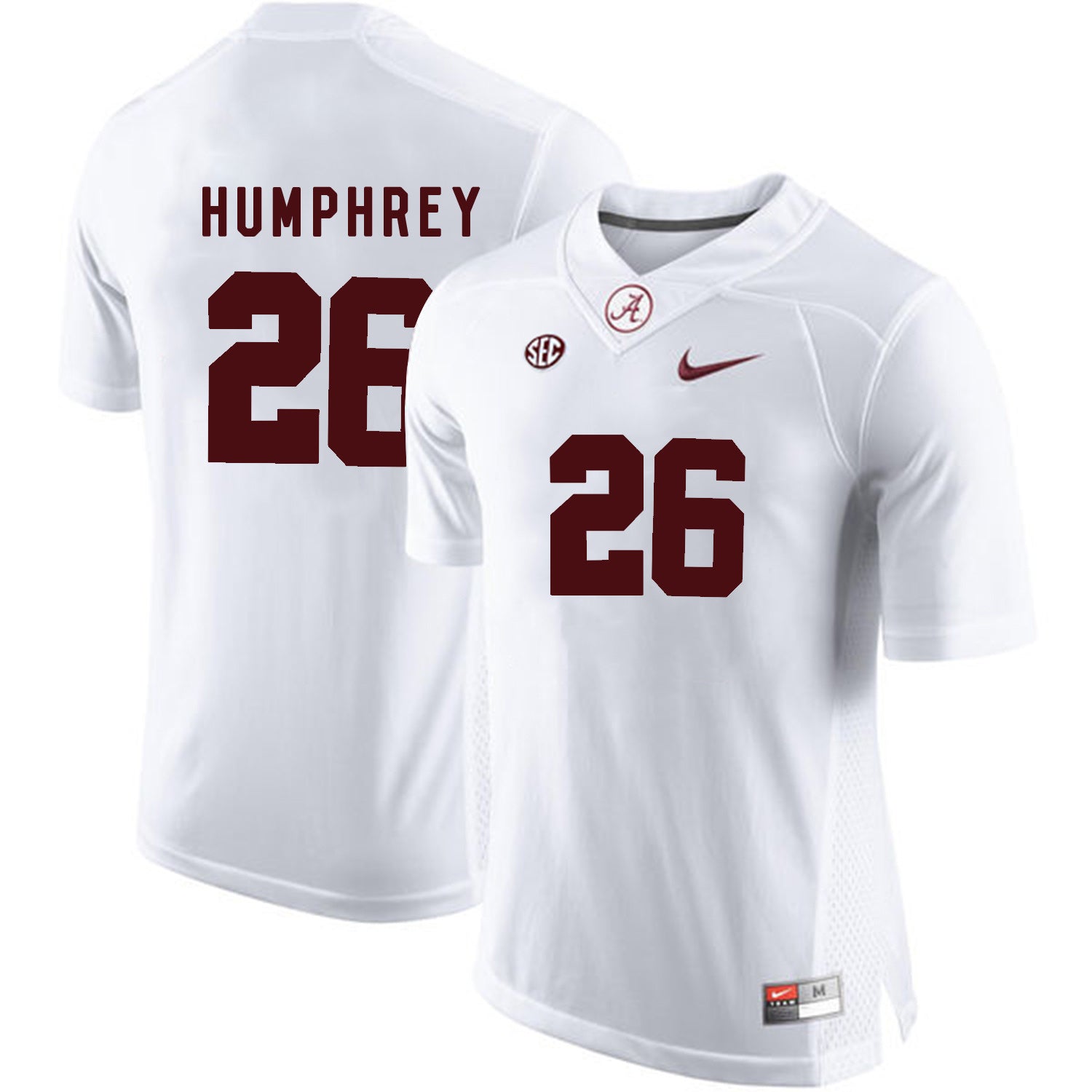 Marlon Humphrey 26 White College Football Jersey football jersey product view 1
