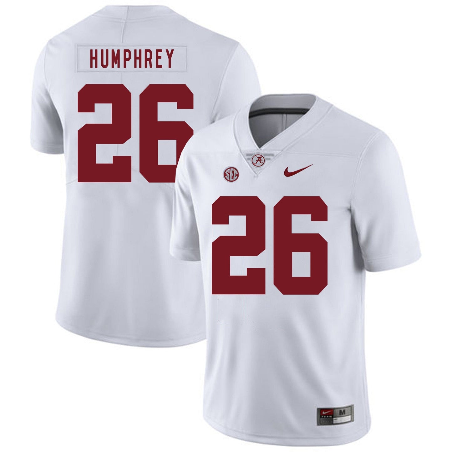 Marlon Humphrey 26 White .2jpg College Football Jersey football jersey product view 1