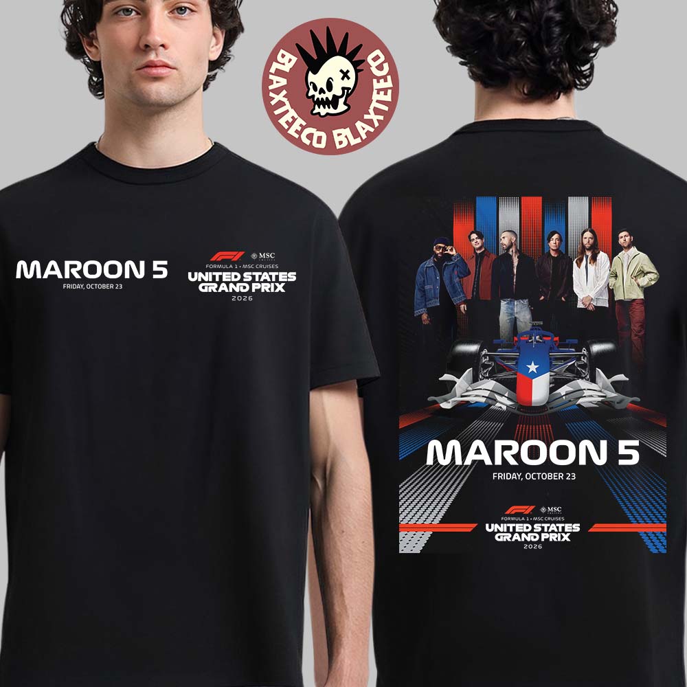 Maroon 5 Live At F1 United States Grand Prix 2026 On October 23 2026 Two Sided T-Shirt Unisex T-shirt, Sweatshirt, Hoodie, Long Sleeve Tee - T-Shirt, Sweatshirt, Hoodie