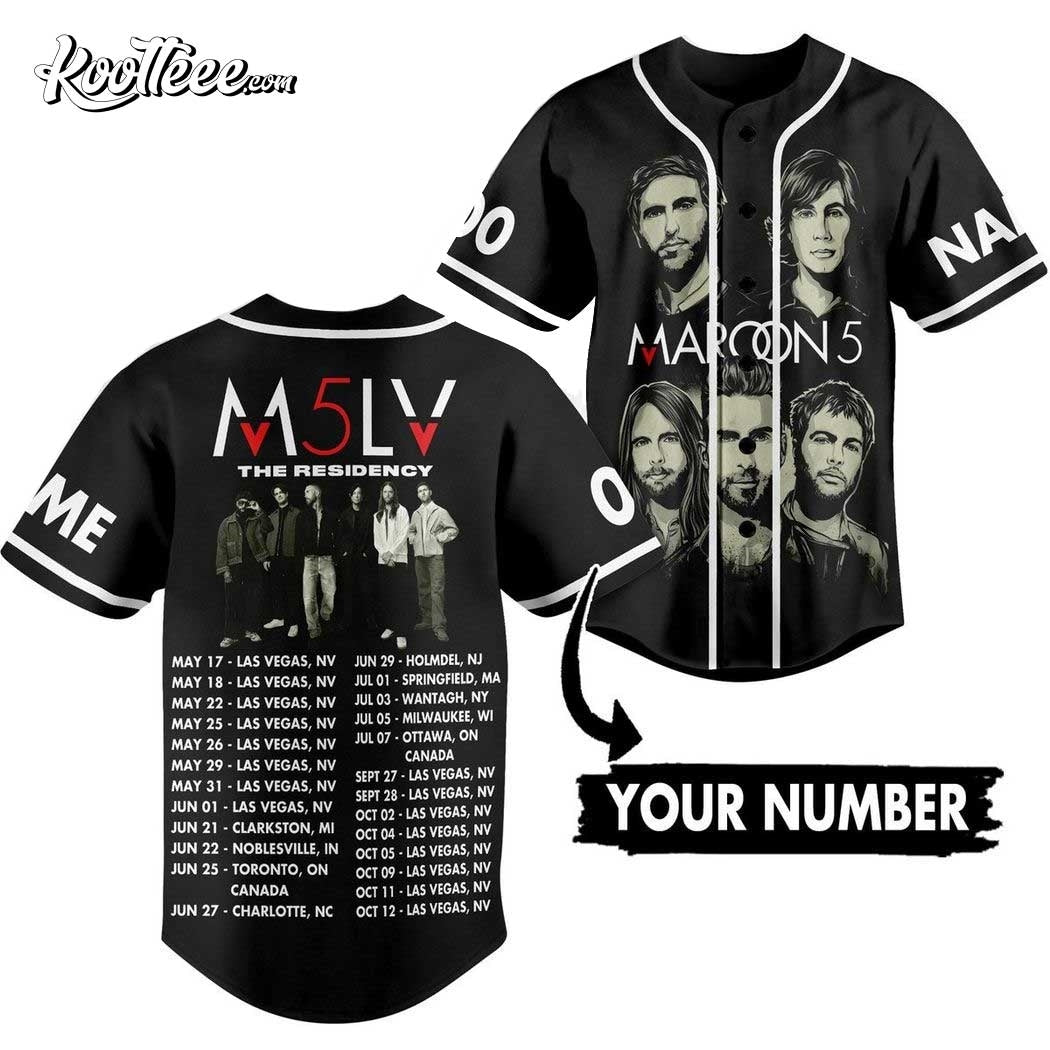 Maroon 5 M5LV The Residency Custom Baseball Jersey baseball jersey product view 1