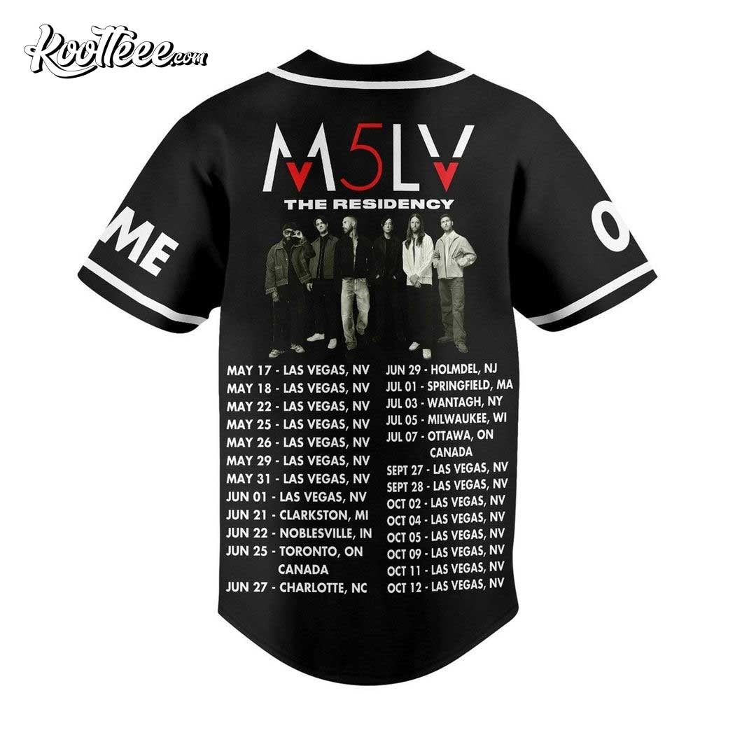 Maroon 5 M5LV The Residency Custom Baseball Jersey baseball jersey product view 3