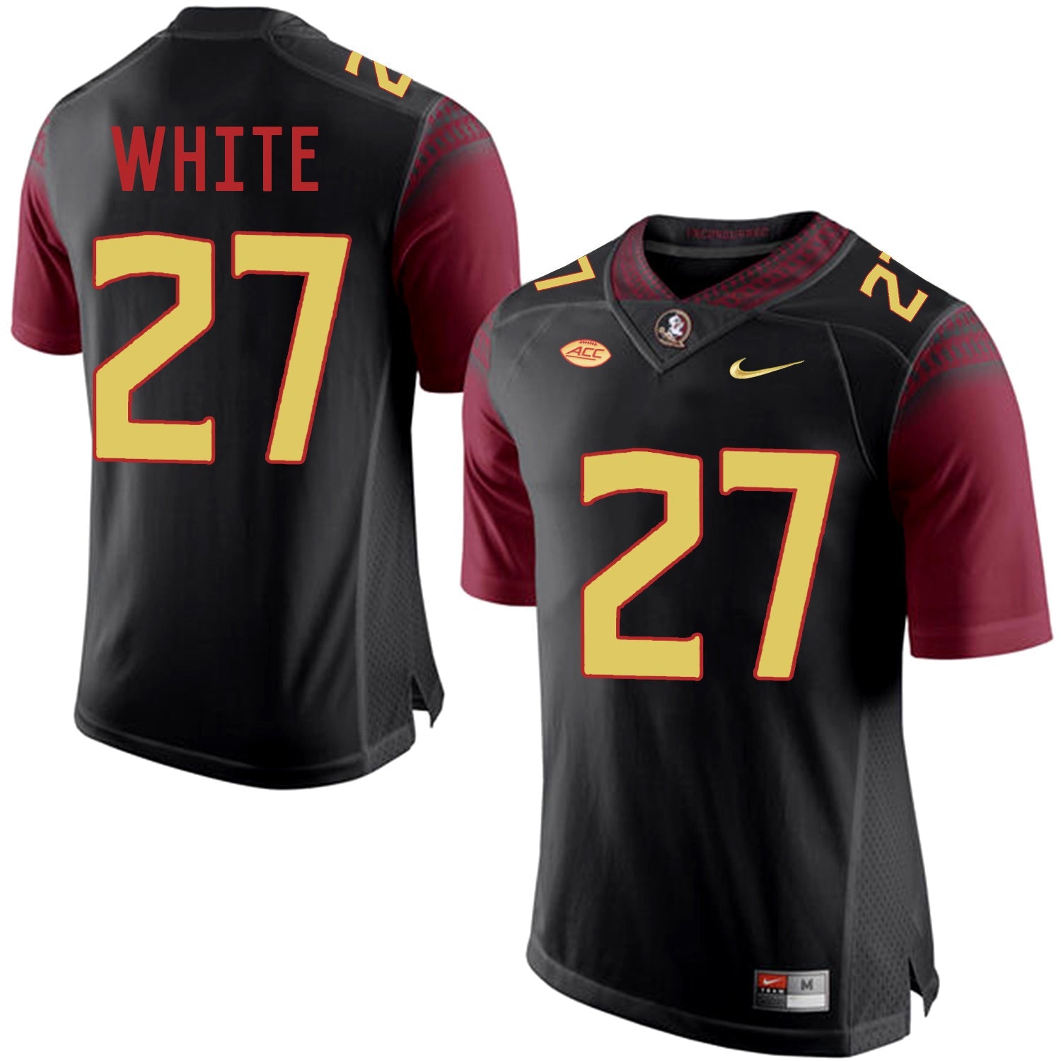 Marquez White 27 Black College Football Jersey football jersey product view 1