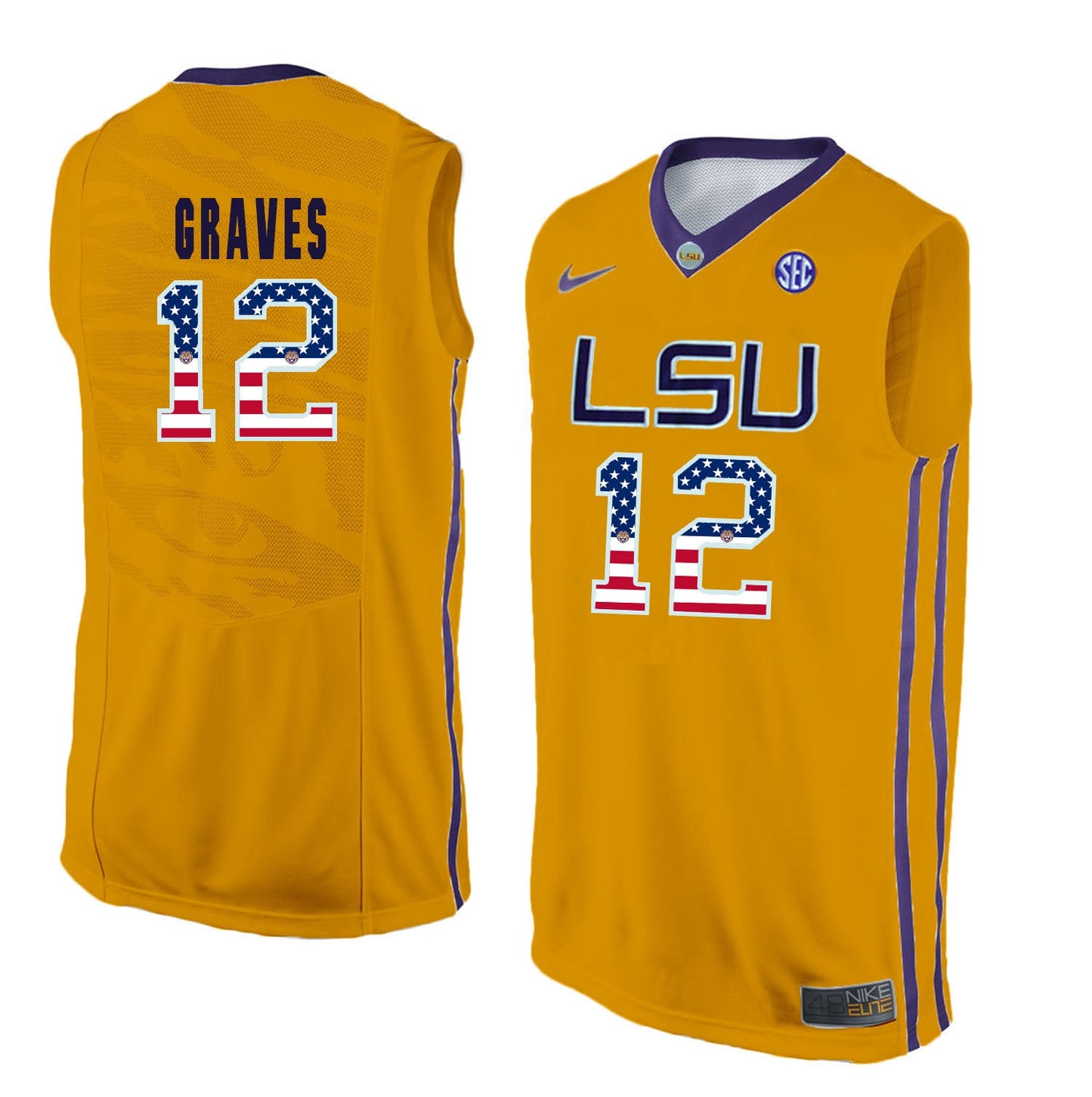 Marshall Graves 12 Gold College Football Jersey football jersey product view 1