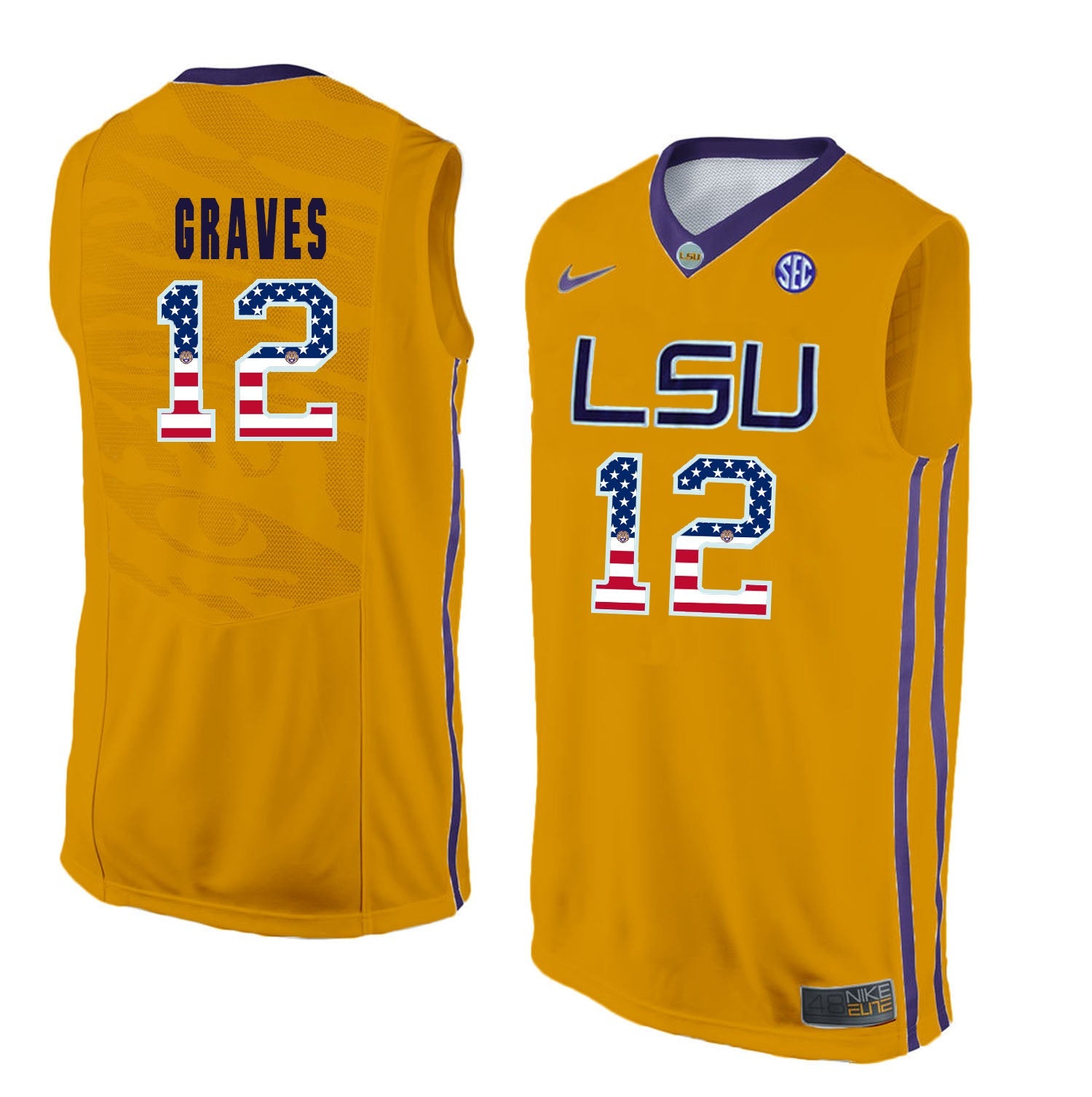 Marshall Graves 12 Gold College Football Jersey football jersey product view 1