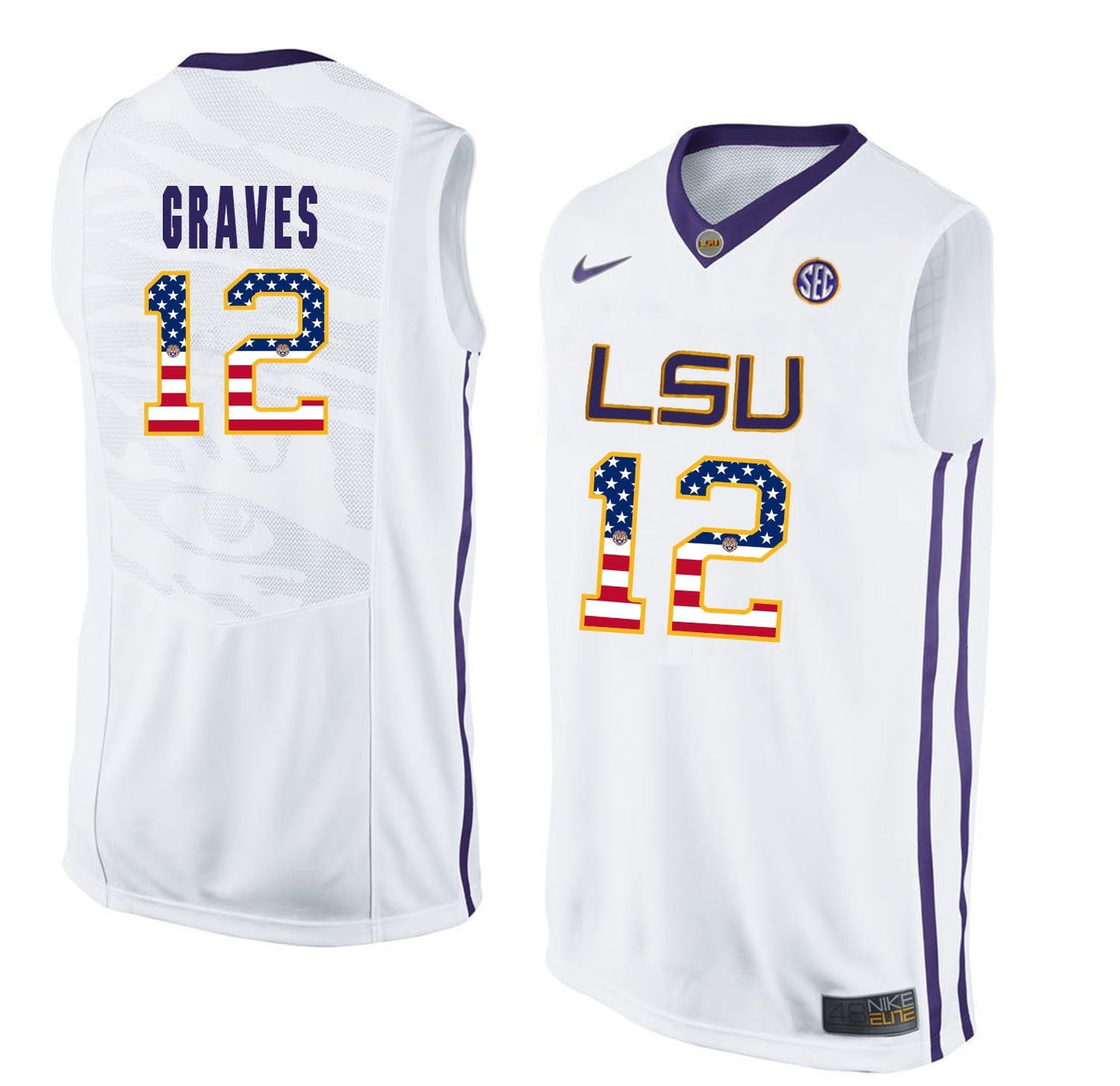 Marshall Graves 12 White College Football Jersey football jersey product view 1