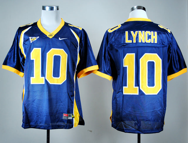 Marshawn Lynch 10 Blue College Football Jersey football jersey product view 1