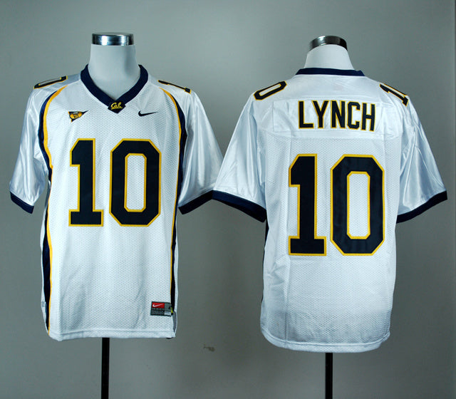 Marshawn Lynch 10 White College Football Jersey football jersey product view 1