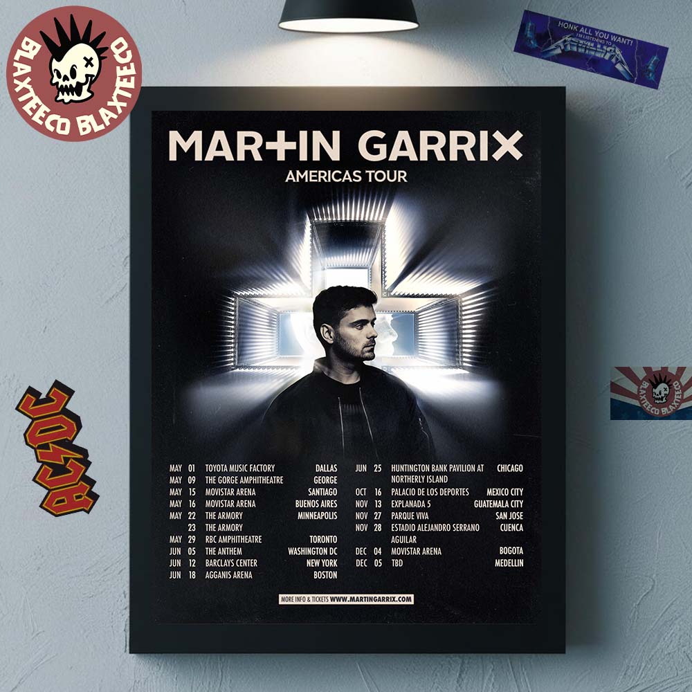 Martin Garrix Americas Tour 2026 City Dates Home Decor Poster Canvas Unisex T-shirt, Sweatshirt, Hoodie, Long Sleeve Tee - T-Shirt, Sweatshirt, Hoodie