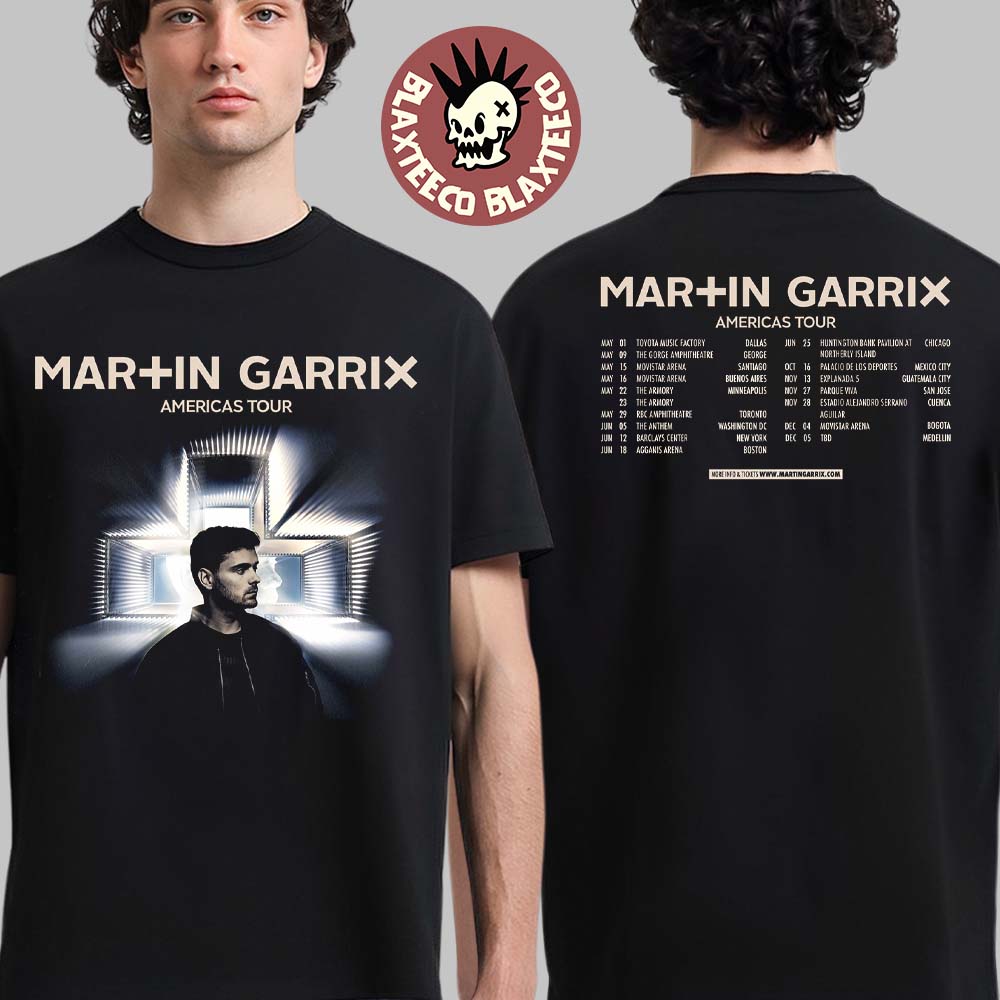 Martin Garrix Americas Tour 2026 City Dates Two Sided T-Shirt Unisex T-shirt, Sweatshirt, Hoodie, Long Sleeve Tee - T-Shirt, Sweatshirt, Hoodie