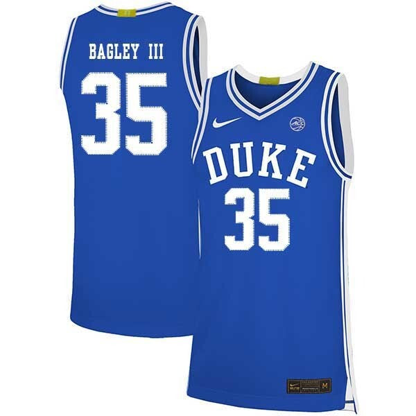 Marvin Bagley III 35 Blue College Football Jersey football jersey product view 1