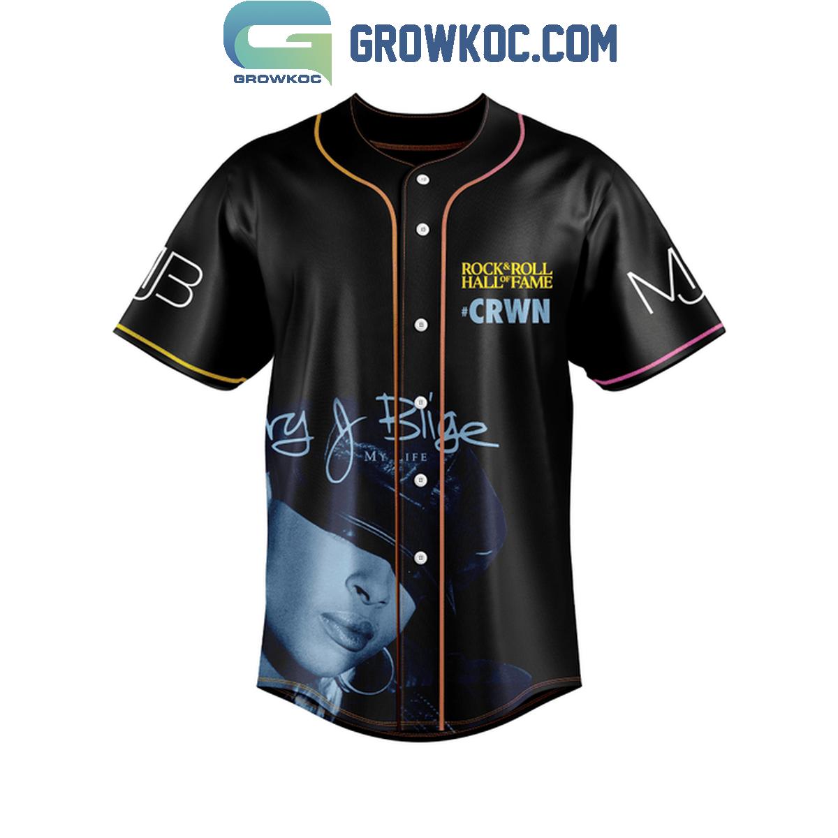 Mary J Blige Stronger With Each Other Hall Of Fame 2024 Rock And Roll Baseball Jersey baseball jersey product view 2