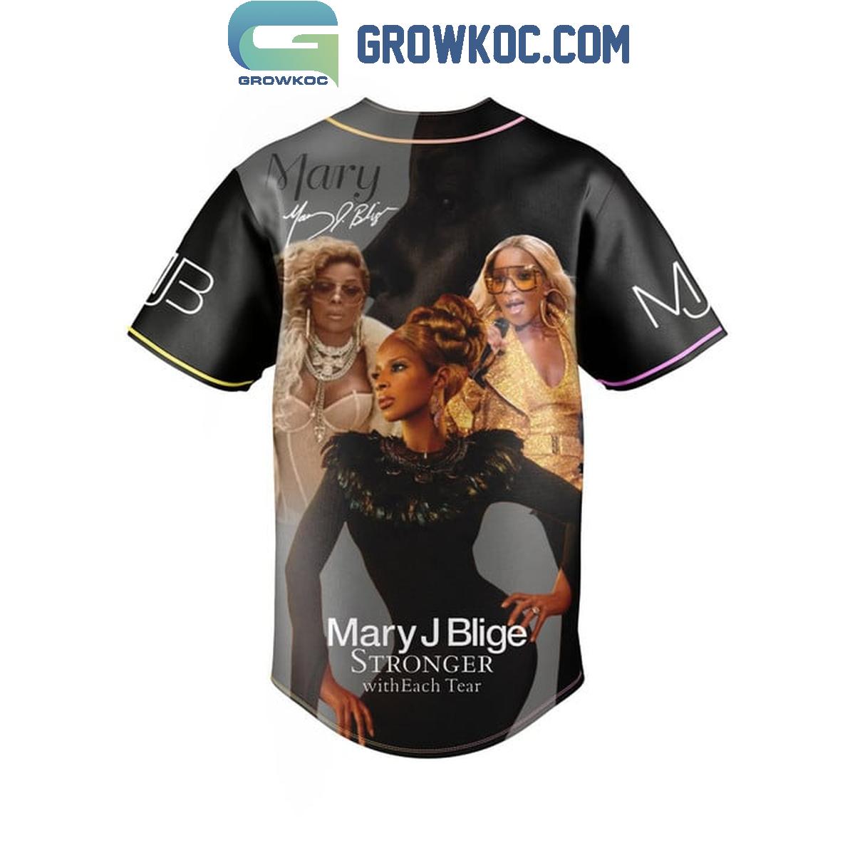 Mary J Blige Stronger With Each Other Hall Of Fame 2024 Rock And Roll Baseball Jersey baseball jersey product view 3