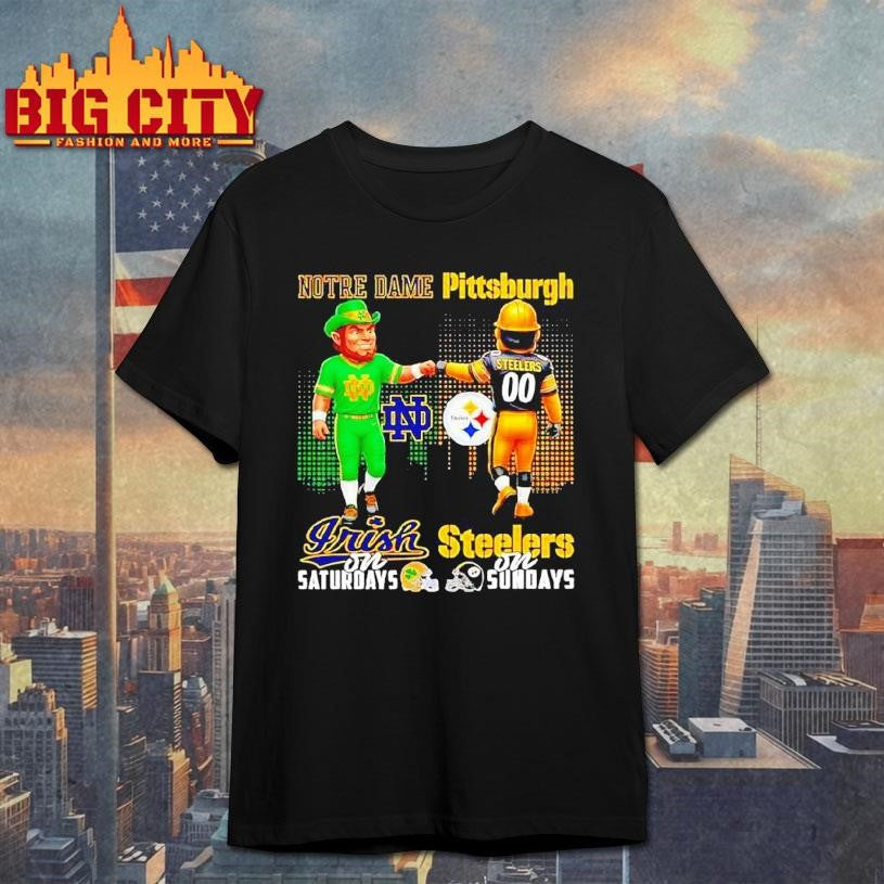 Mascot Of Notre Dame Irish On Saturdays And Pittsburgh Slers On Sundays Shirt Unisex T-shirt, Sweatshirt, Hoodie, Long Sleeve Tee - T-Shirt, Sweatshirt, Hoodie