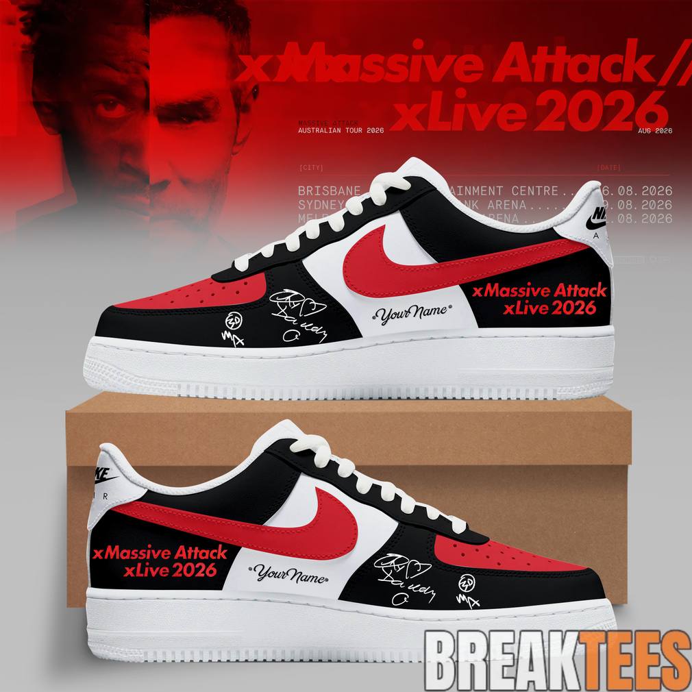 Massive Attack x Live 2026 Tour Custom Air Force 1 Shoes Unisex T-shirt, Sweatshirt, Hoodie, Long Sleeve Tee - T-Shirt, Sweatshirt, Hoodie