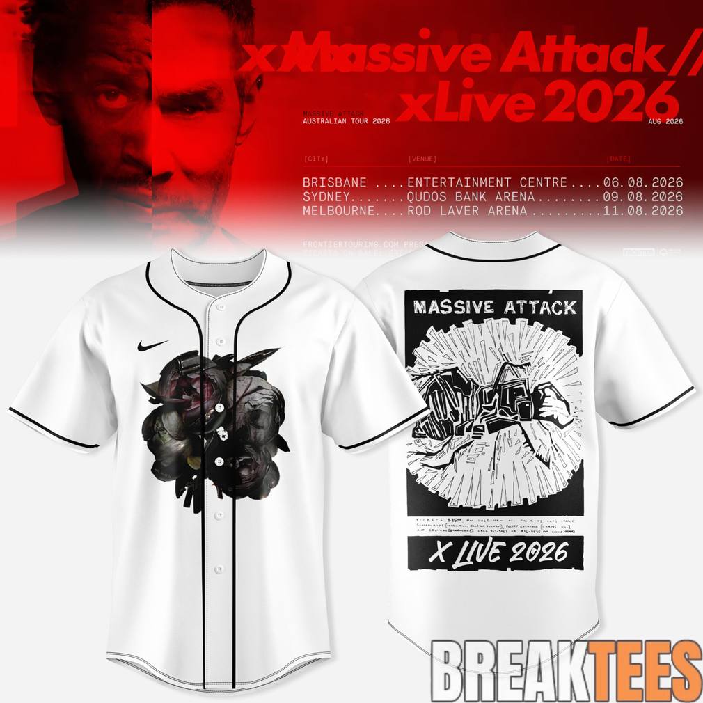 Massive Attack x Live 2026 Tour Special Baseball Jersey baseball jersey product view 1