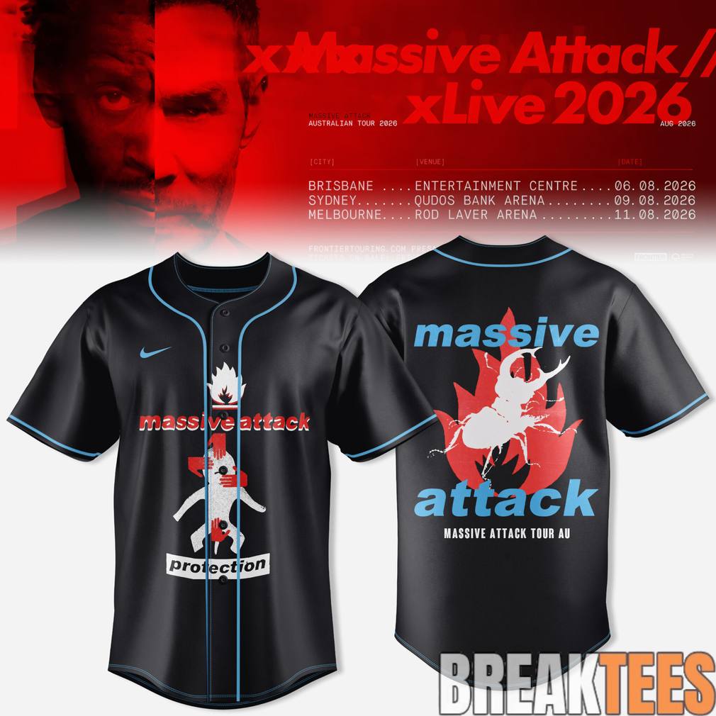Massive Attack x Live 2026 Tour Special Baseball Jersey baseball jersey product view 4