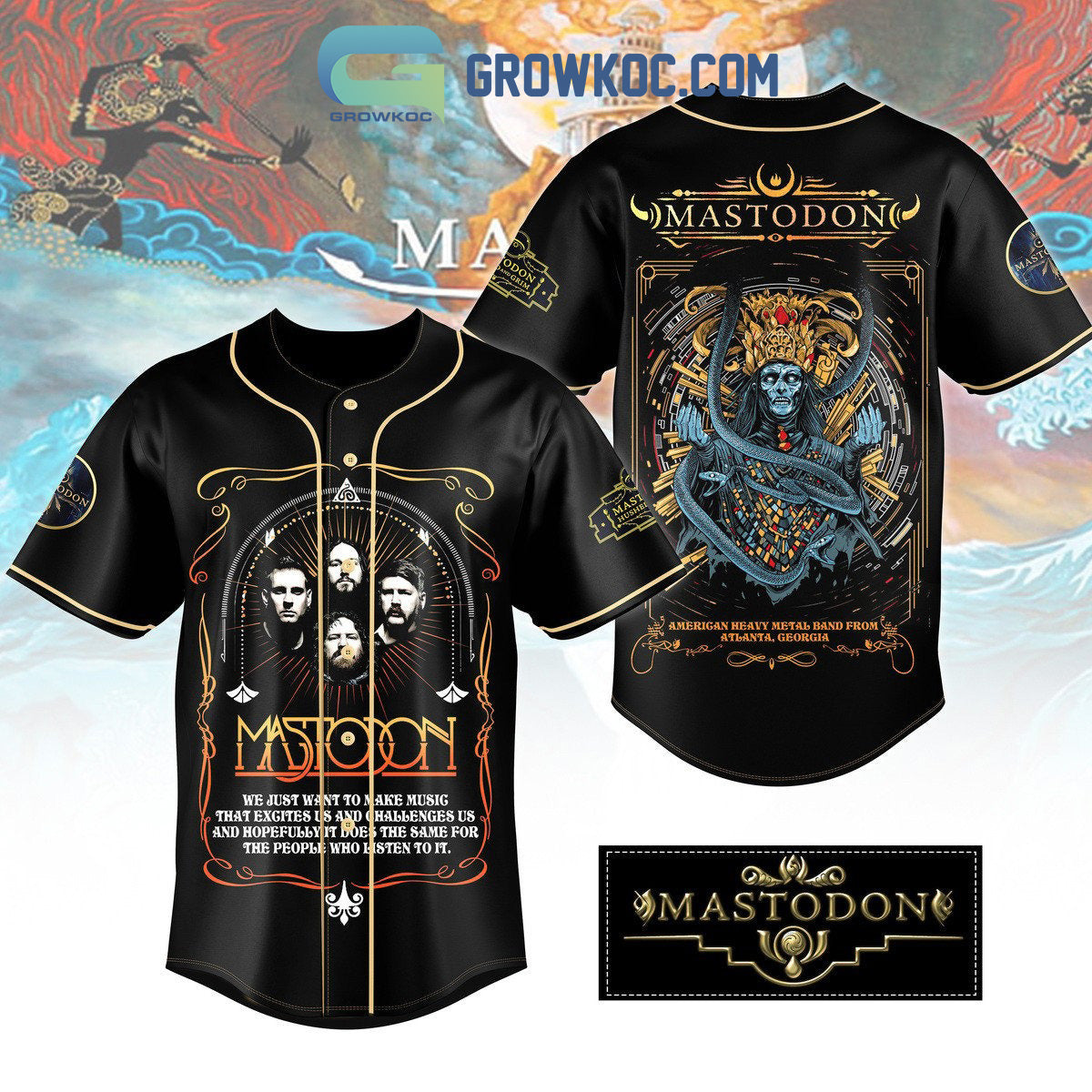 Mastodon American Heavy Metal Band Personalized Baseball Jersey baseball jersey product view 1