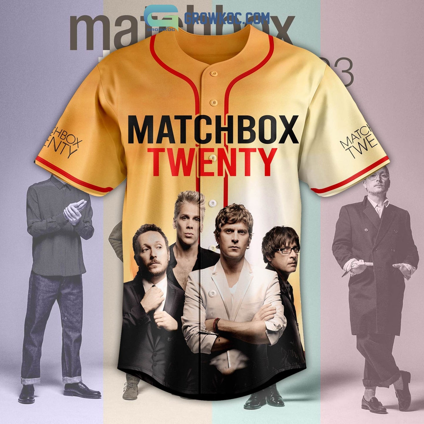 Matchbox Twenty 2023 Slow Dream Tour Baseball Jersey baseball jersey product view 2