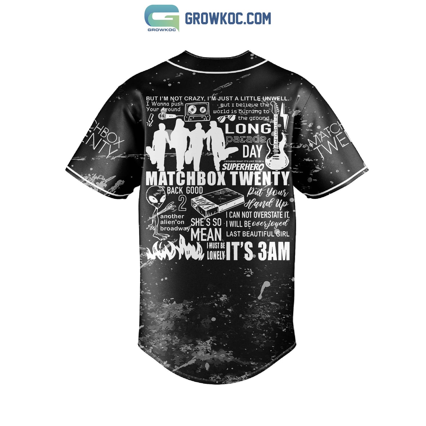 Matchbox Twenty EST 1996 Baseball Jersey baseball jersey product view 3