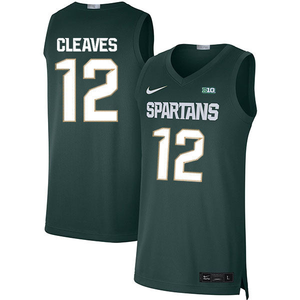 Mateen Cleaves 12 Green College Football Jersey football jersey product view 1