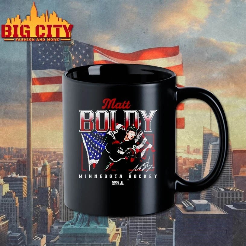 Matt Boldy Minnesota USA Flag signature - Adult & Kids T-Shirts, Sweatshirts & Hoodies apparel design preview 3