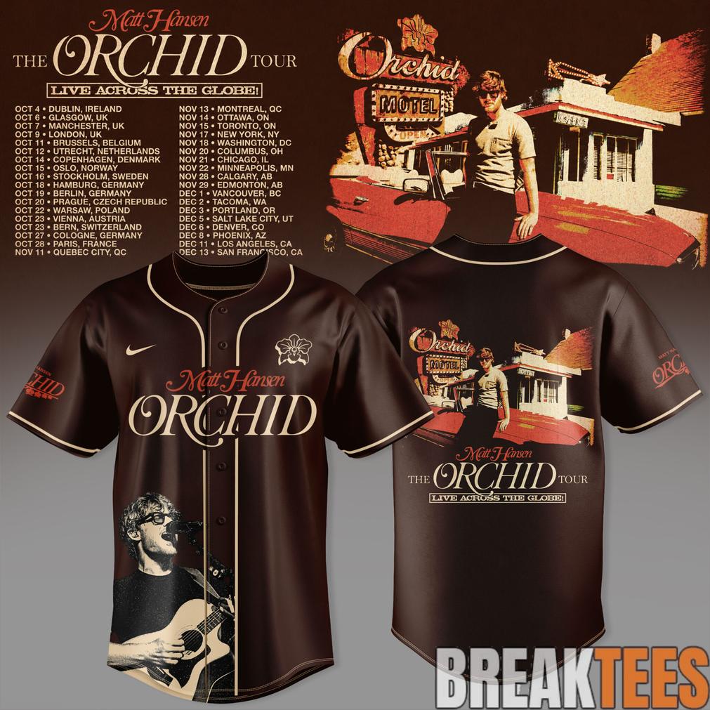 Matt Hansen The Orchid Tour 2026 Baseball Jersey Unisex T-shirt, Sweatshirt, Hoodie, Long Sleeve Tee - T-Shirt, Sweatshirt, Hoodie