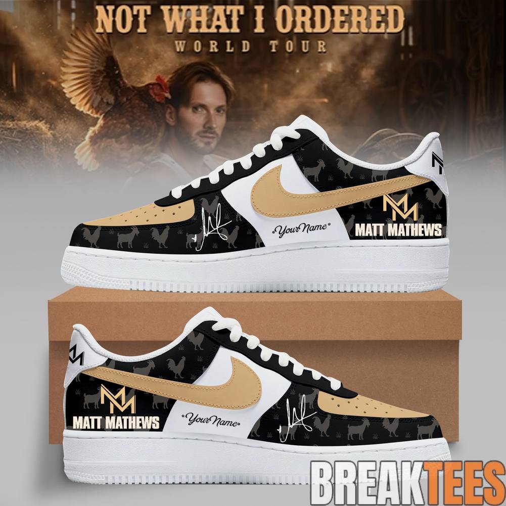 Matt Mathews Not What I Ordered World Tour 2026 Midnight Ranch AF1 Sneaker Unisex T-shirt, Sweatshirt, Hoodie, Long Sleeve Tee - T-Shirt, Sweatshirt, Hoodie