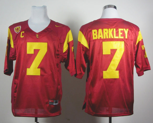 Matt Barkley 7 Red C And PAC-12 Patch College Football Jersey football jersey product view 1
