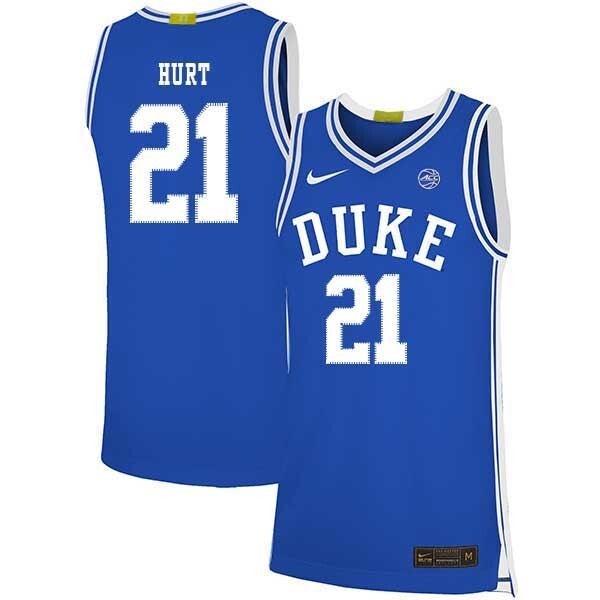 Matthew Hurt 21 Blue College Football Jersey football jersey product view 1