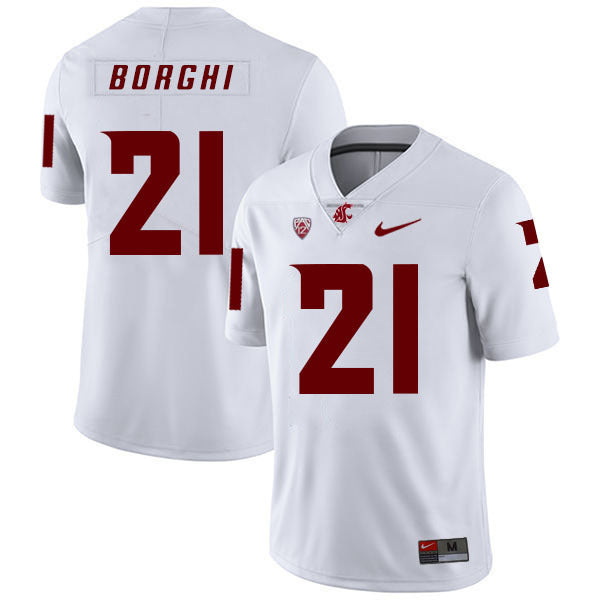 Max Borghi 21 White College Football Jersey football jersey product view 1