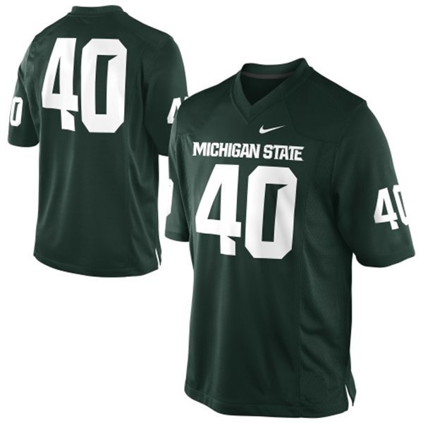 Max Bullough #40 Green1 College Football Jersey football jersey product view 1