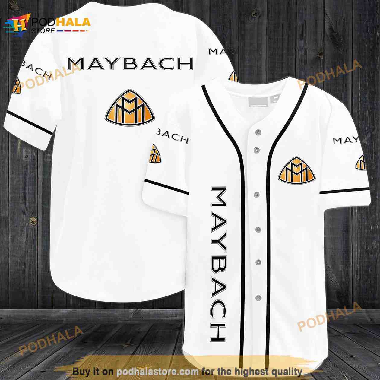 Maybach Logo 3D Baseball Jersey baseball jersey product view 1