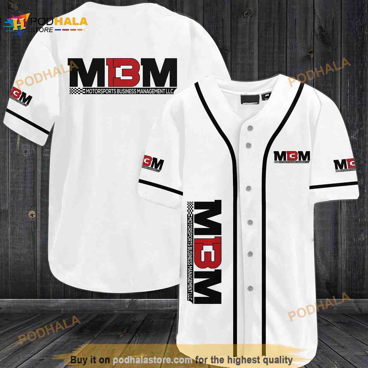 Mbm Motorsports 3D Baseball Jersey baseball jersey product view 1