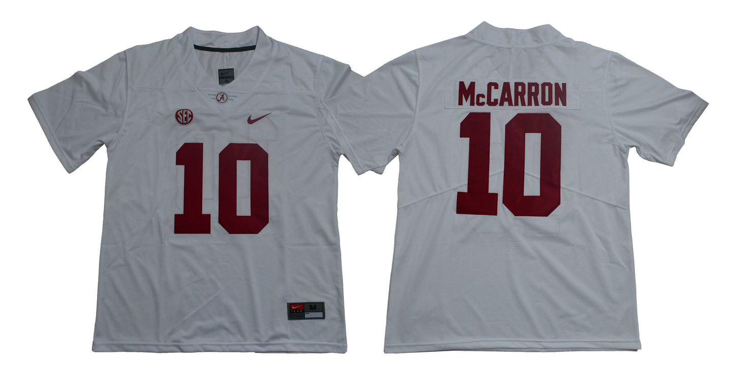 McCARRON 10 Legend White College Football Jersey football jersey product view 1