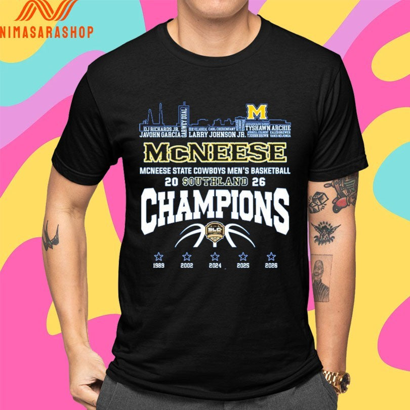 McNeese State Cowboys Men's Basketball Southland 2026 - Adult & Kids T-Shirts, Sweatshirts & Hoodies apparel design preview 4