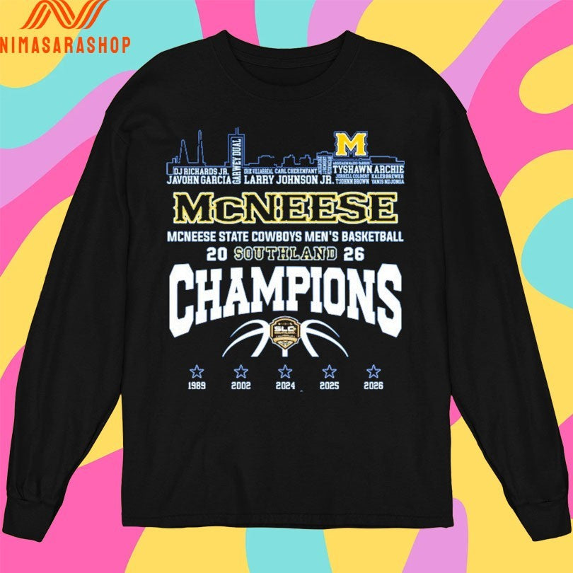 McNeese State Cowboys Men's Basketball Southland 2026 - Adult & Kids T-Shirts, Sweatshirts & Hoodies apparel design preview 3