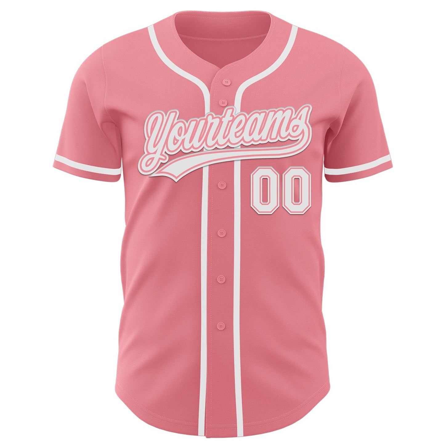 Custom Medium Pink White Authentic Baseball Jersey baseball jersey product view 2