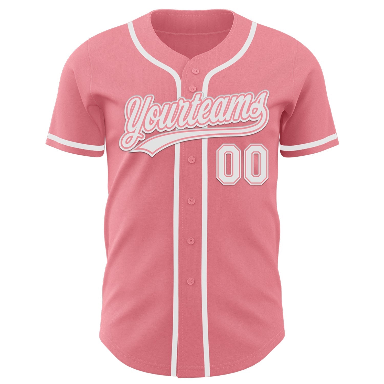 Custom Medium Pink White Authentic Baseball Jersey baseball jersey product view 2