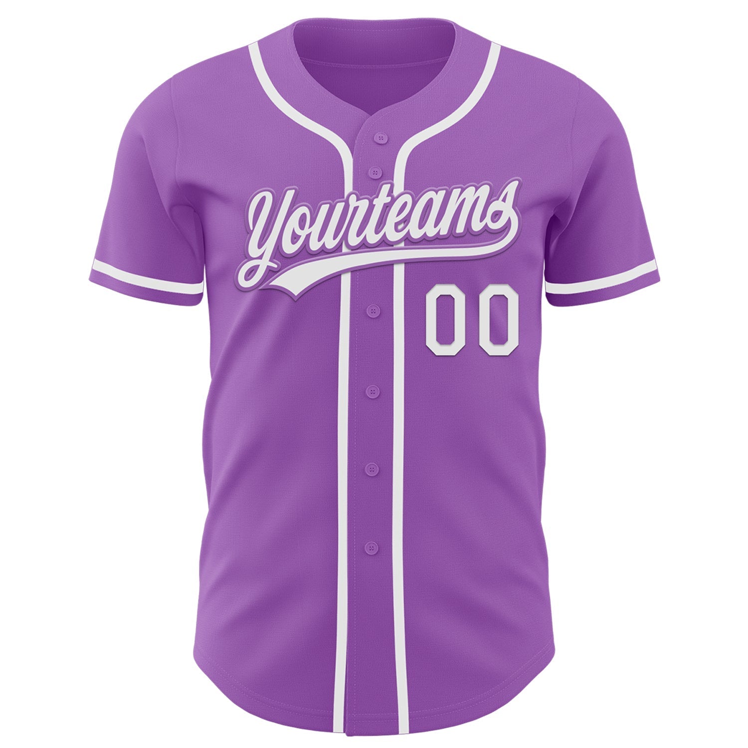 Custom Medium Purple White Authentic Baseball Jersey baseball jersey product view 2