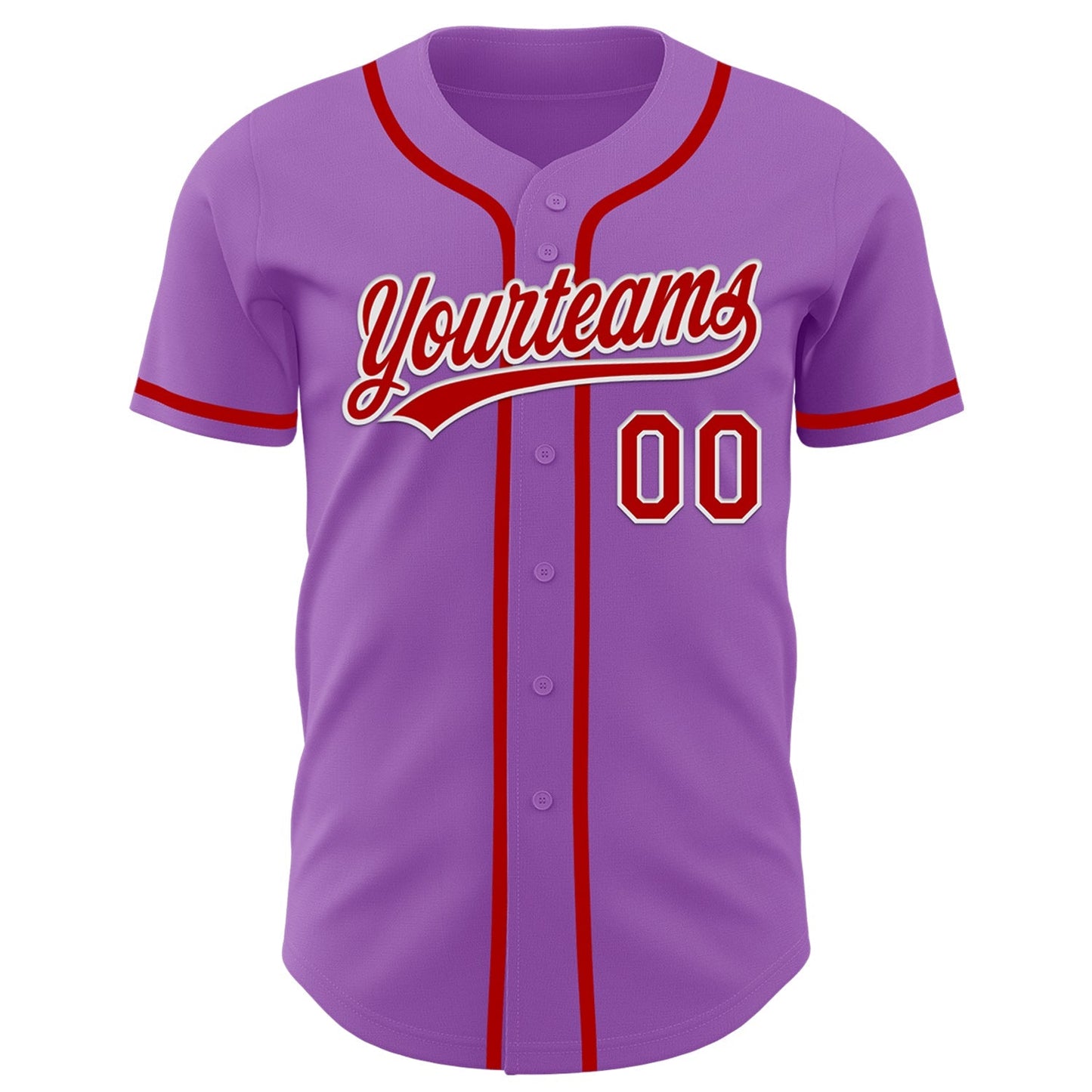Custom Medium Purple Red-White Authentic Baseball Jersey baseball jersey product view 2