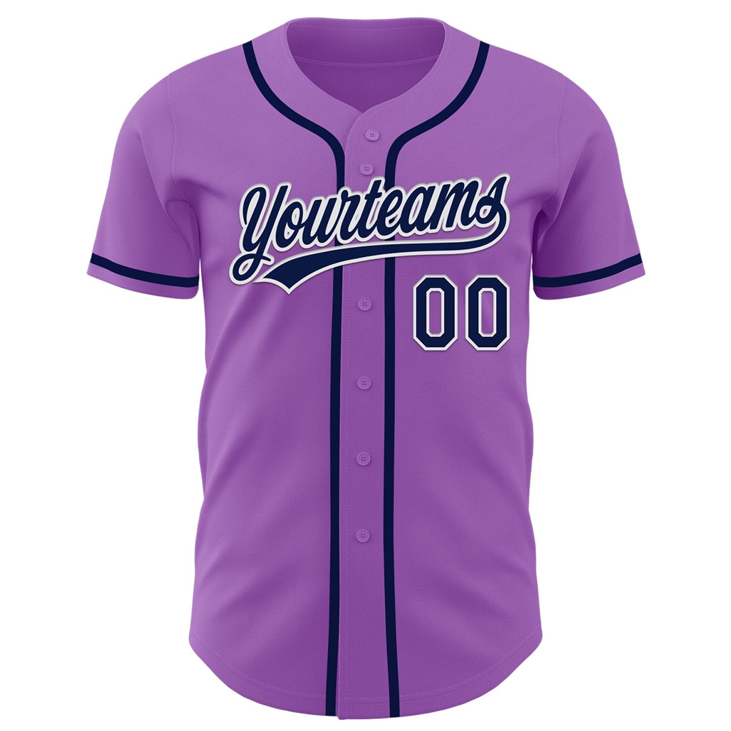 Custom Medium Purple Navy-White Authentic Baseball Jersey baseball jersey product view 3