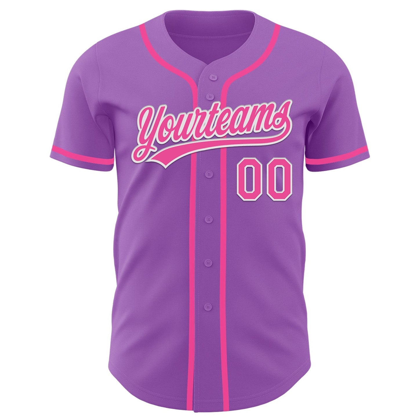 Custom Medium Purple Pink-White Authentic Baseball Jersey baseball jersey product view 2